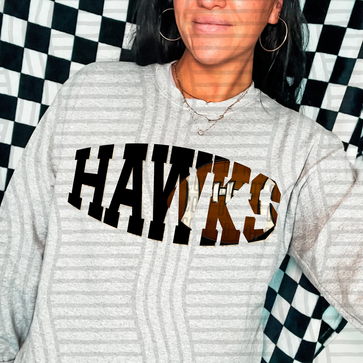 Hawks varsity clipped football (Caplinger) DTF transfer