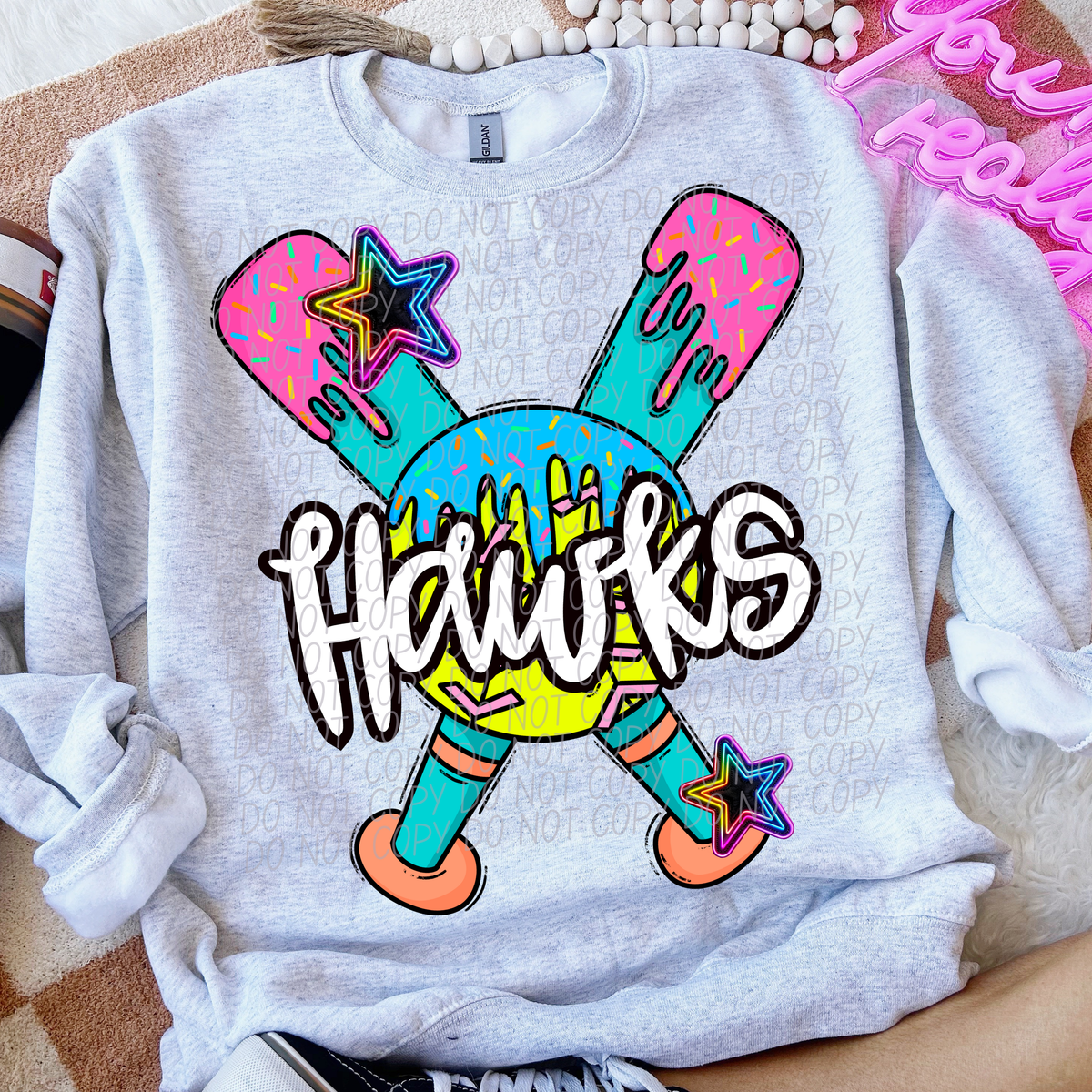 Dripping softball Hawks (CITY) DTF transfer