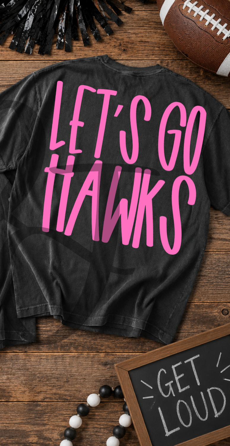 Lets go hawks- pink (Parker) DTF Transfer