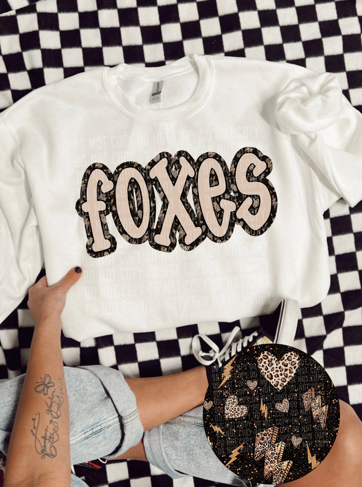 Foxes lightning bolt outline (CCDD) 43602 DTF TRANSFER