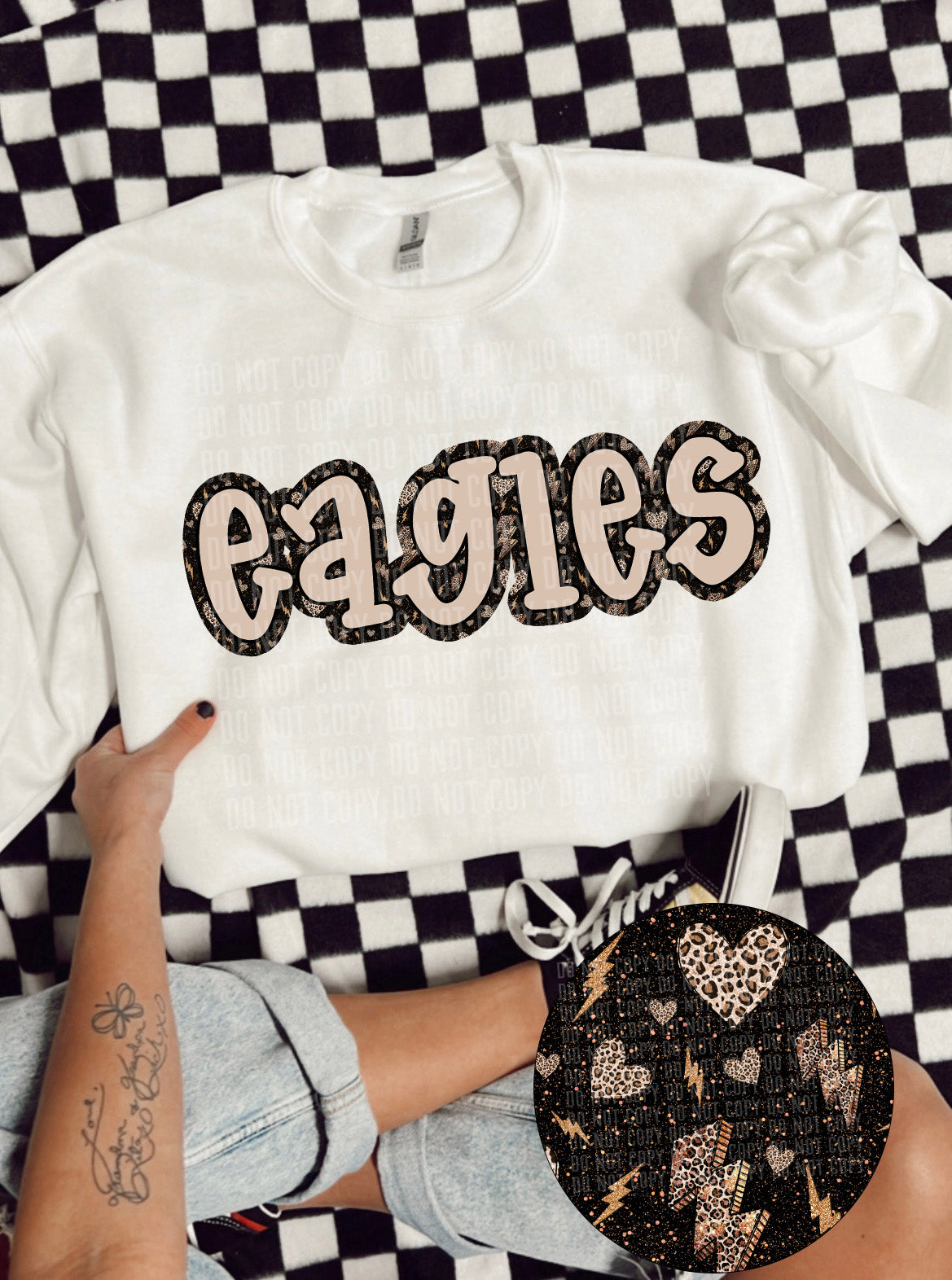 Eagles lightning bolt outline (CCDD) 43593 DTF TRANSFER