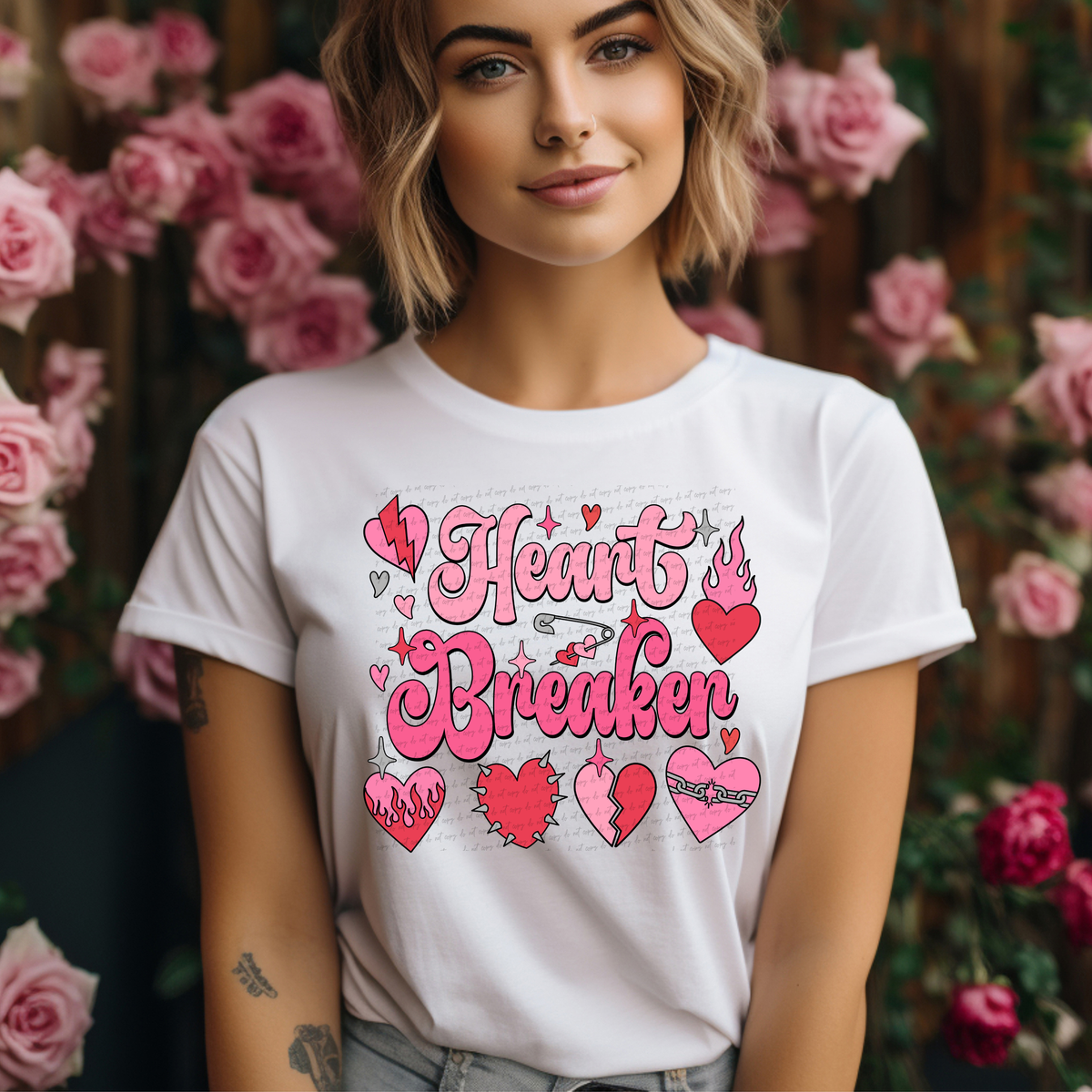 Heart Breaker Multi Hearts 81494 DTF Transfer