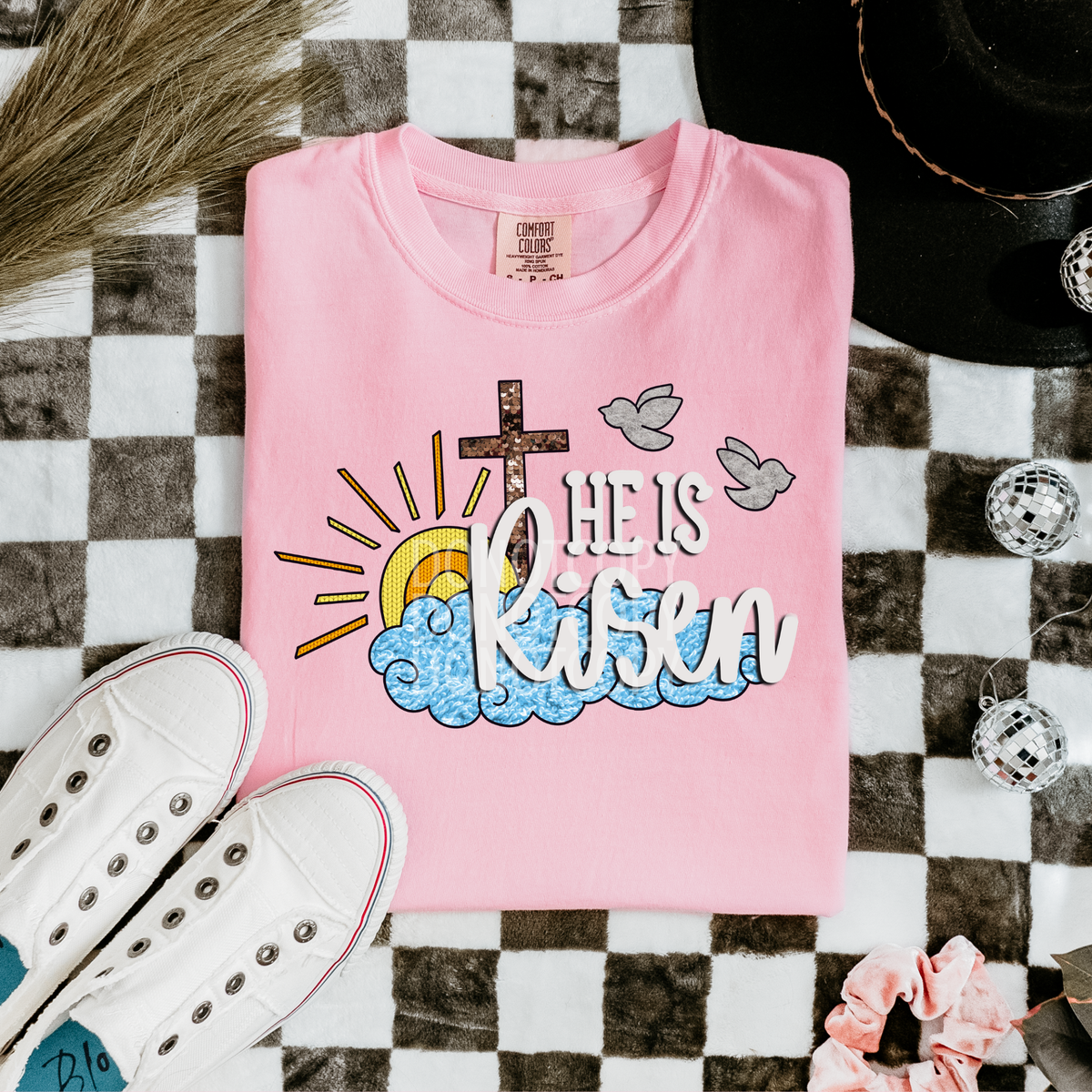 He is risen blue cloud (CSG) DTF Transfer