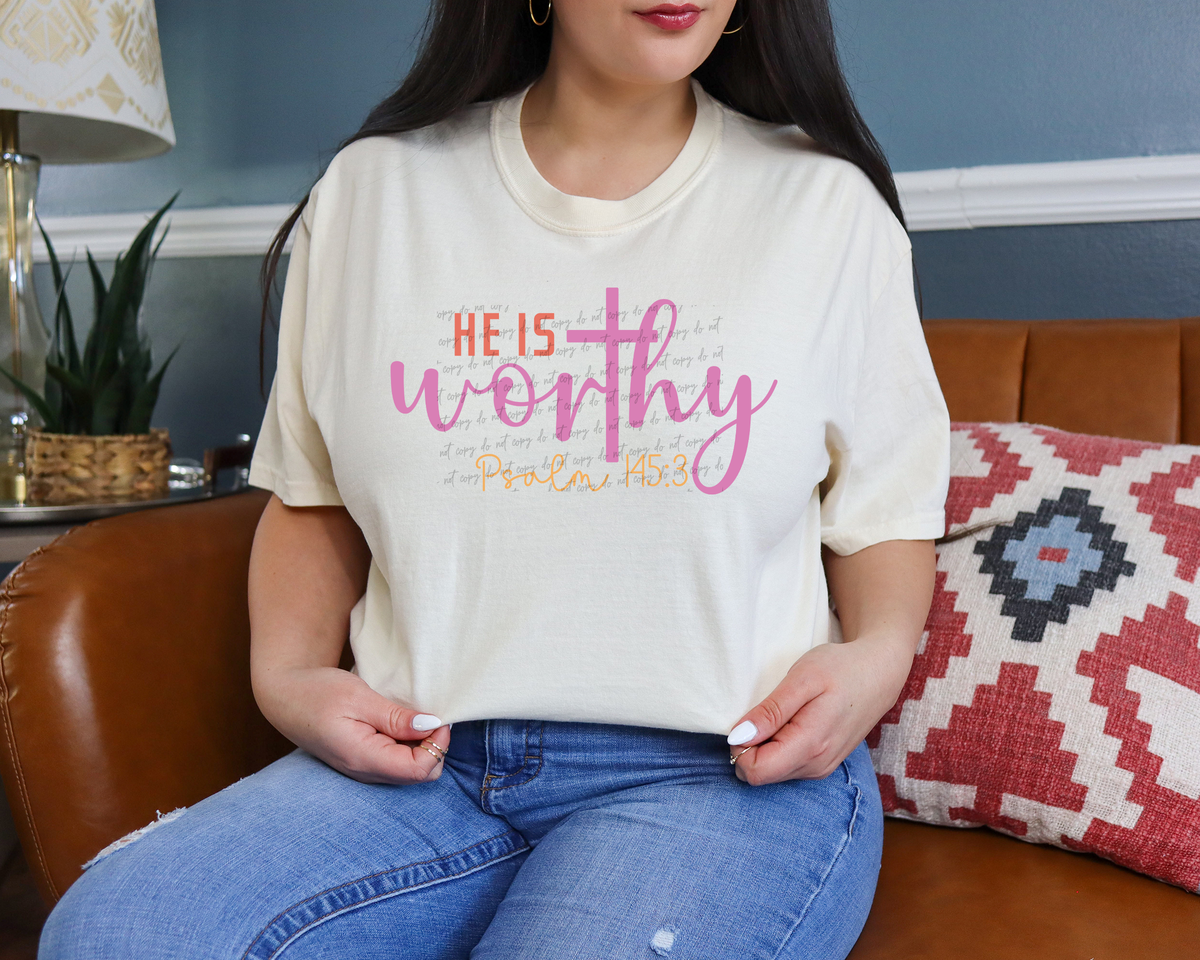 He Is Worthy 42347 DTF transfer