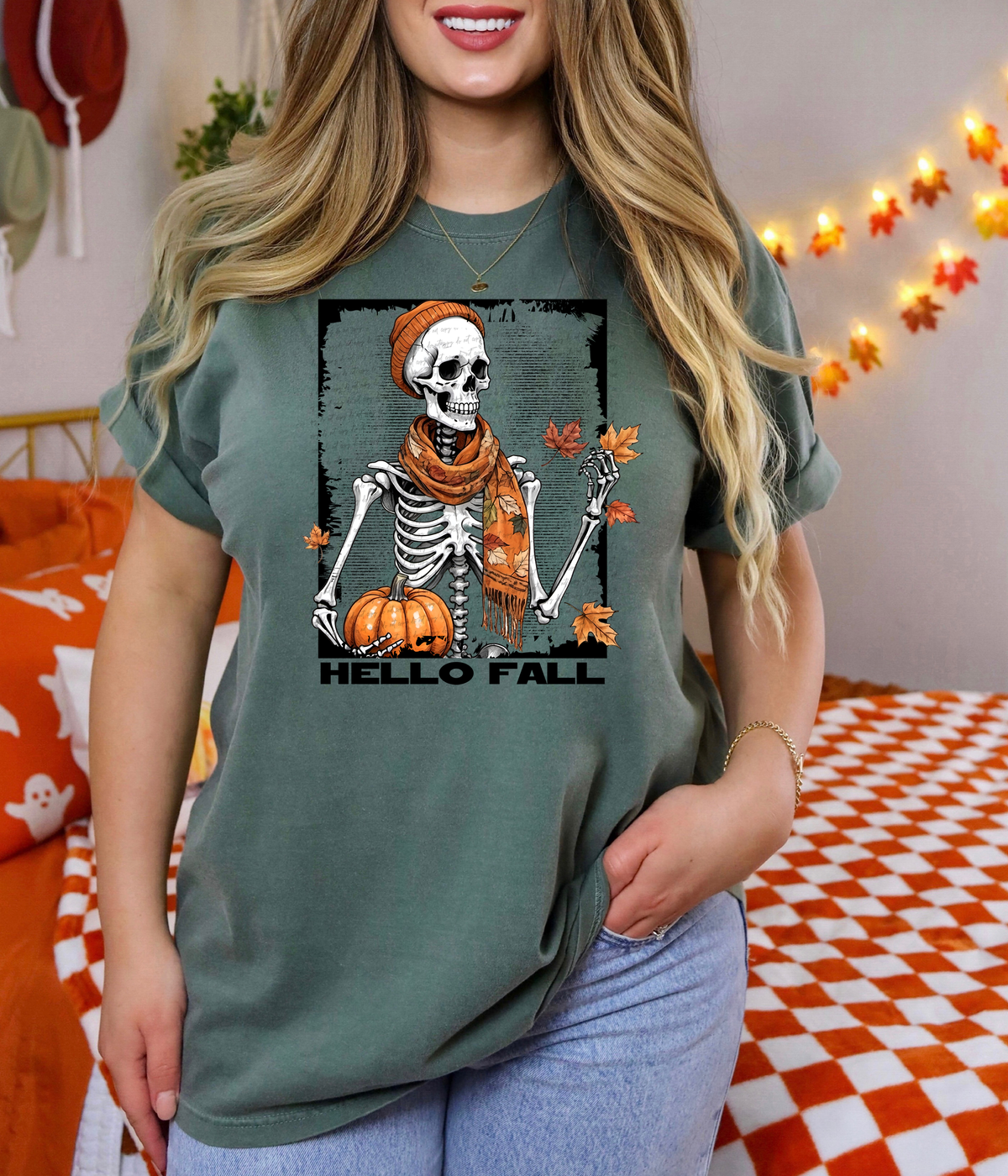 Hello Fall Skeleton 51449 DTF transfer