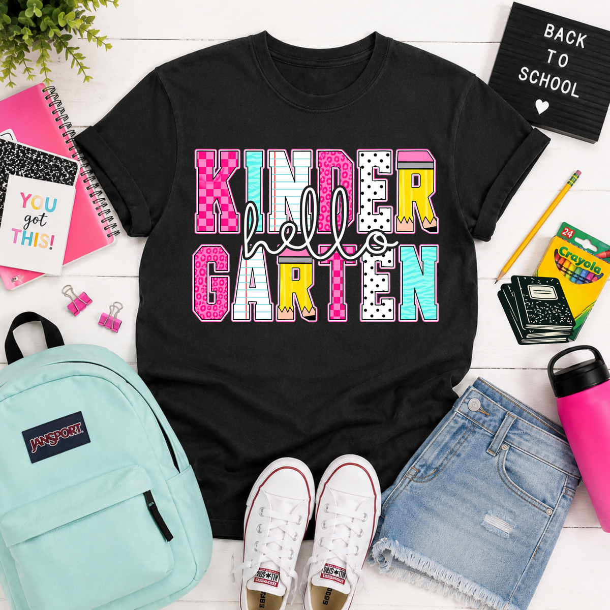 Hello kindergarten pattern font (Parker) DTF Transfer