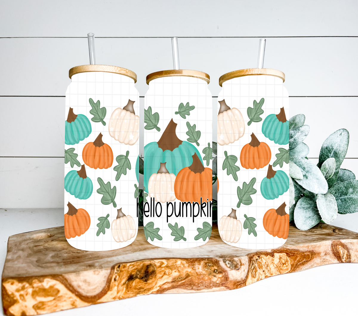 Hello pumpkin turquoise (Linda) UV DTF WRAP