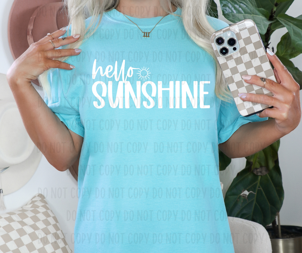 Hello sunshine white (canvista) DTF transfer