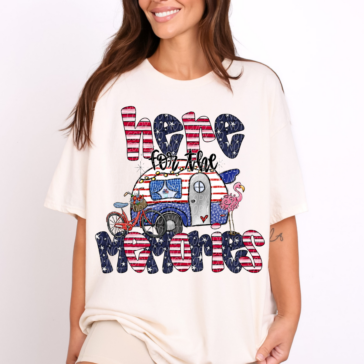 Here for the Memories Patriotic Camper (CITY) DTF transfer