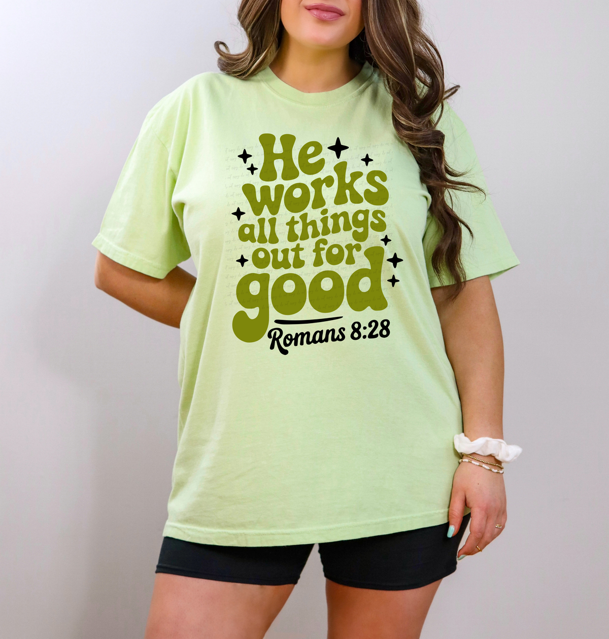 He Works All Things Out For Good Romans 8:28 117581 DTF transfer