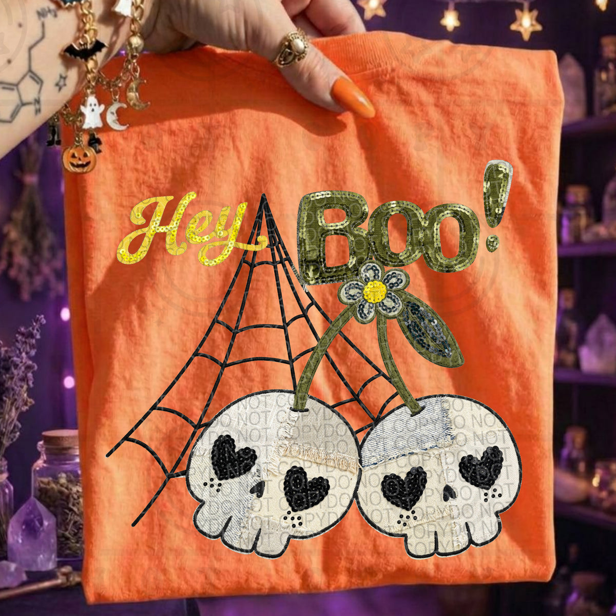 Hey boo skull cherries (HW) DTF Transfer
