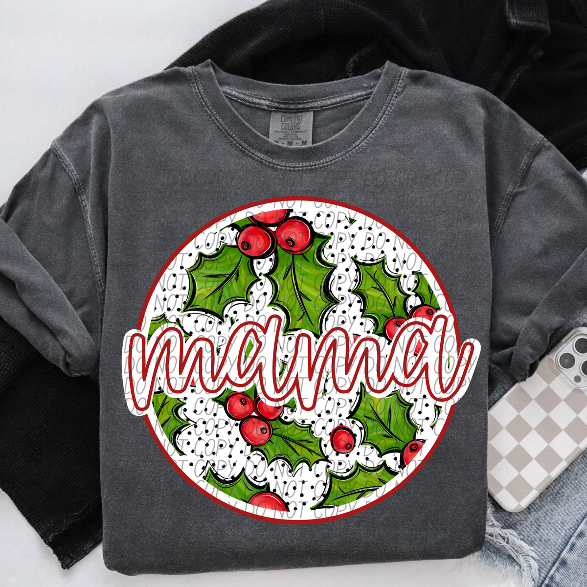 Mama Circle Holly Flower (CITY) DTF transfer