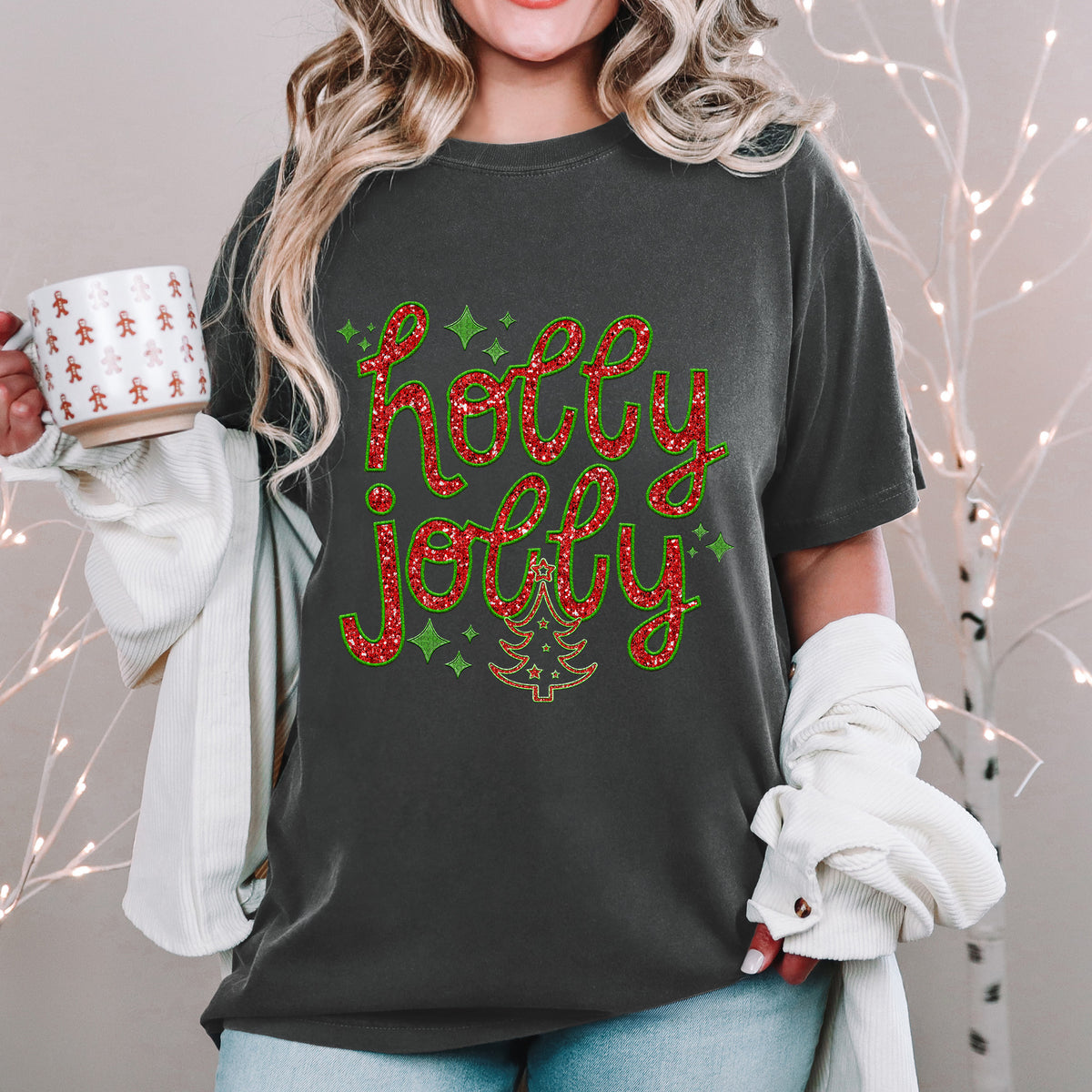 Holly Jolly Red Green 63961 DTF transfer