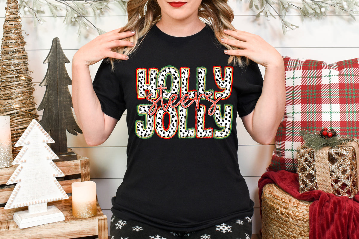 Holly Jolly Steers 63944 DTF transfer