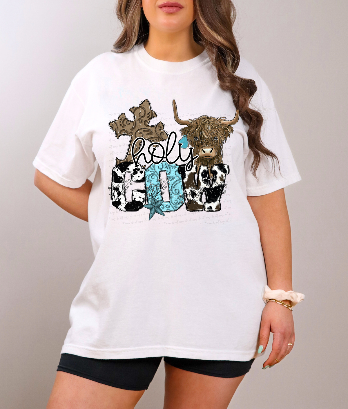 Holy Cow Highland Cow Cross and Cow Font 114800 DTF transfer