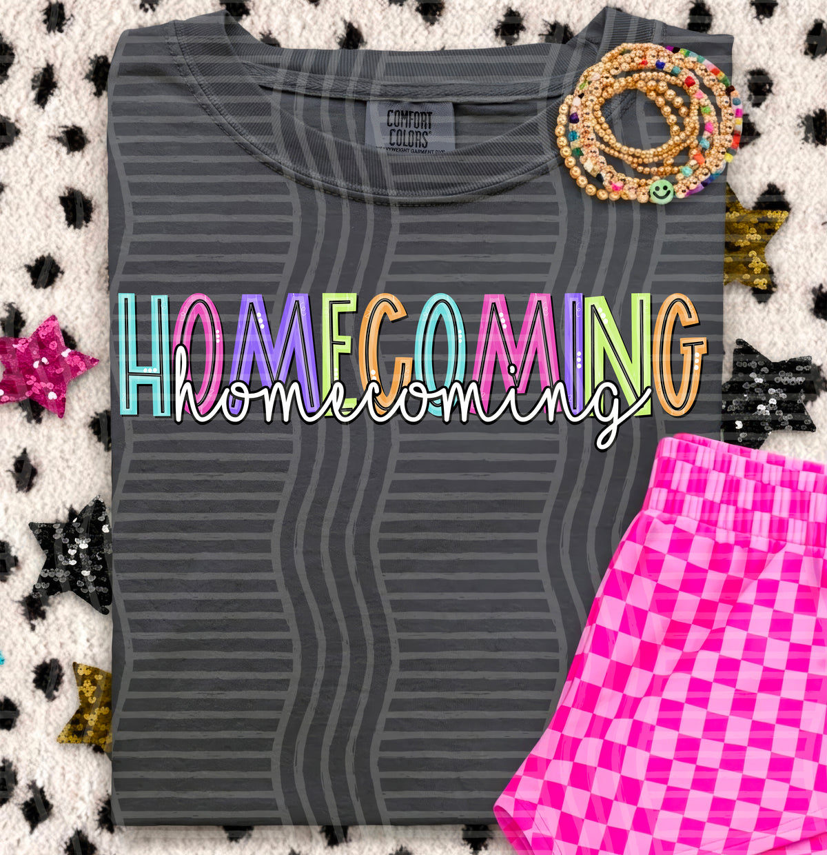 HOMECOMING-Colorful font (Caplinger) DTF Transfer