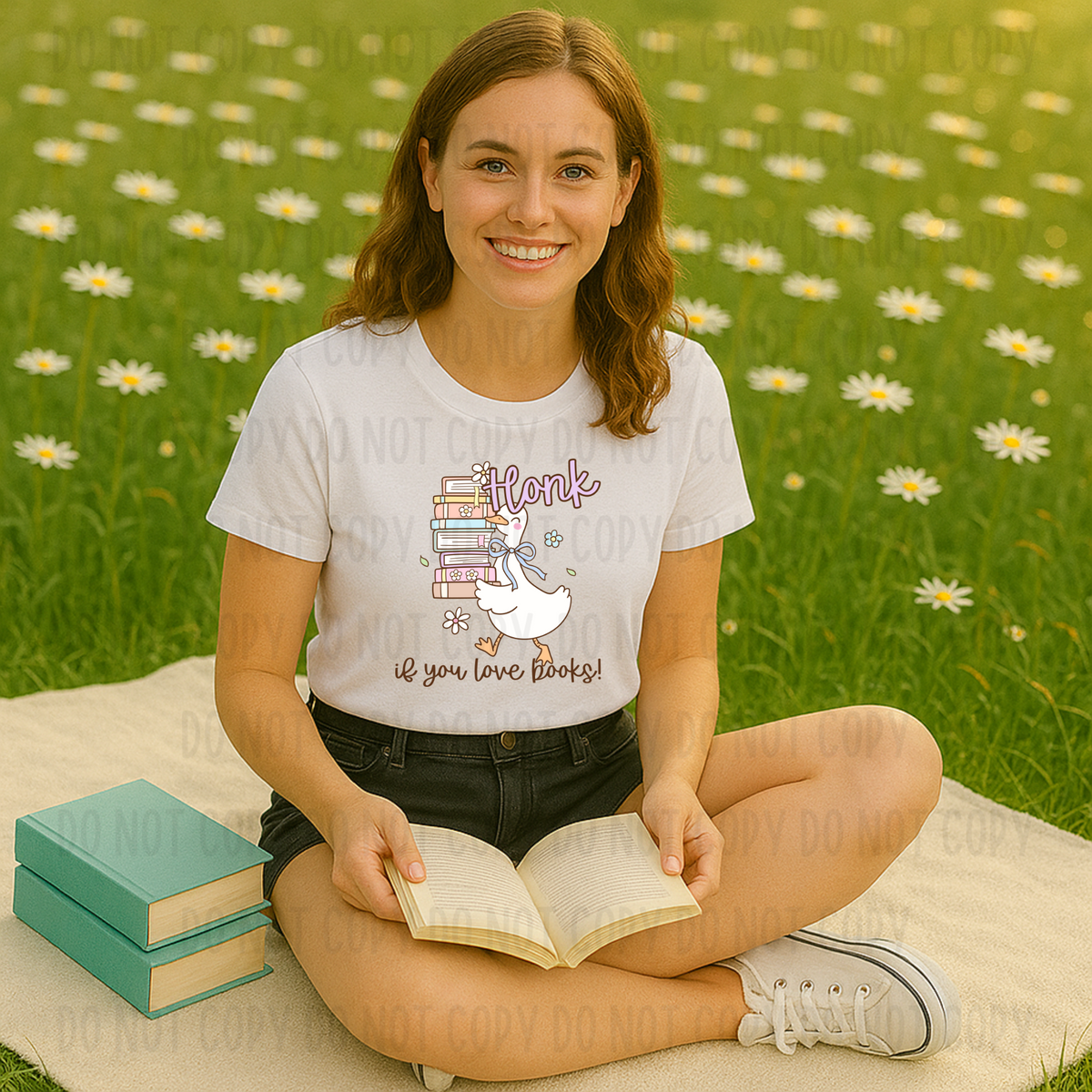 Honk if you love books Goose (Canvista) DTF transfer