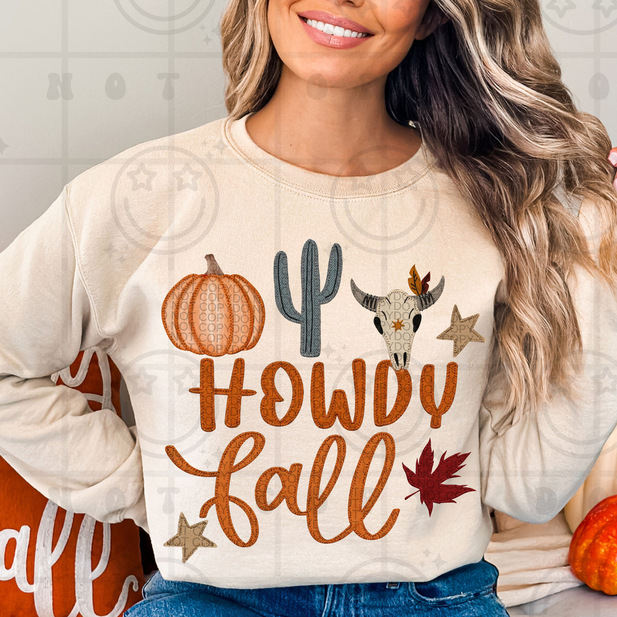 Howdy fall bull skull (HW) DTF Transfer