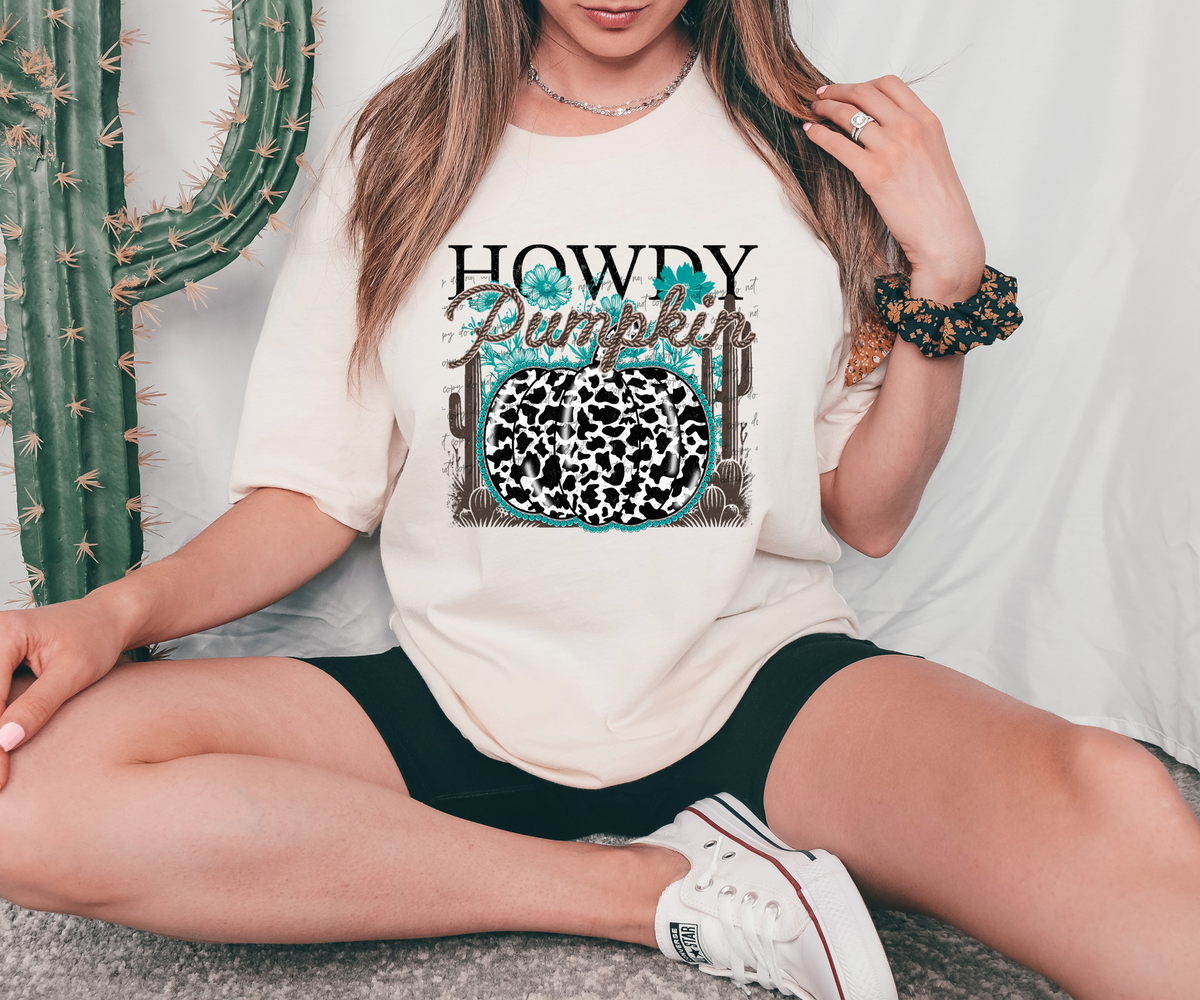 Howdy Pumpkin Cow Print 42506 DTF transfer