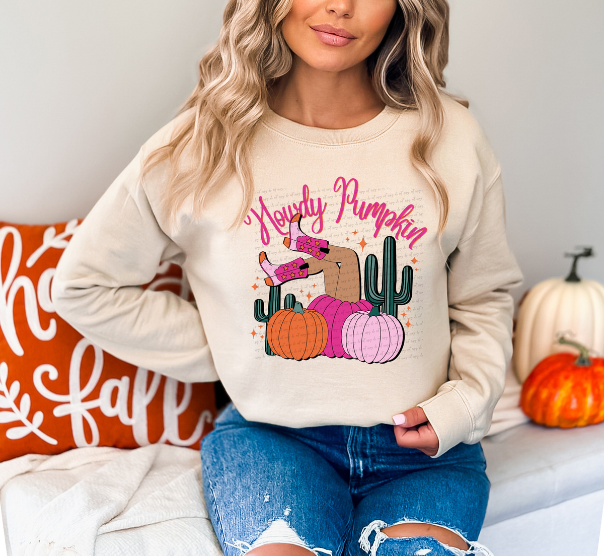 Howdy Pumpkin Pink 69500 DTF transfer
