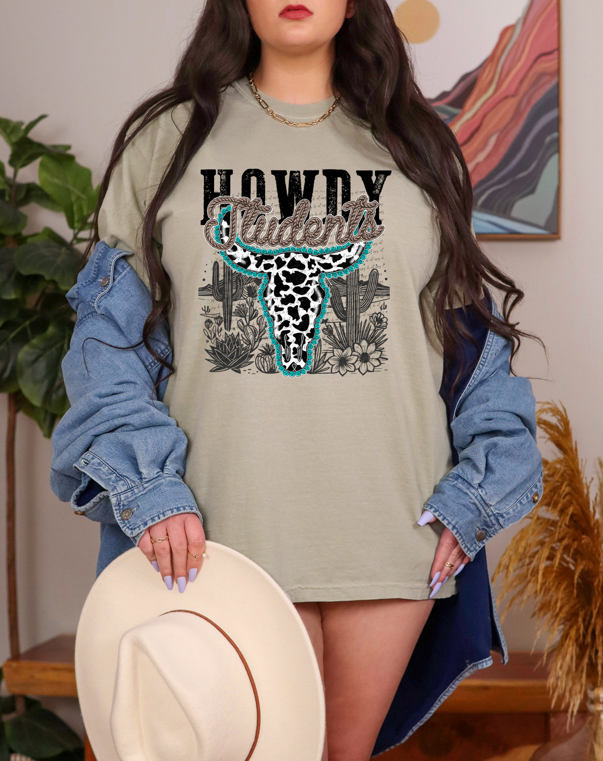 Howdy Students Cow Print 42564 DTF transfer