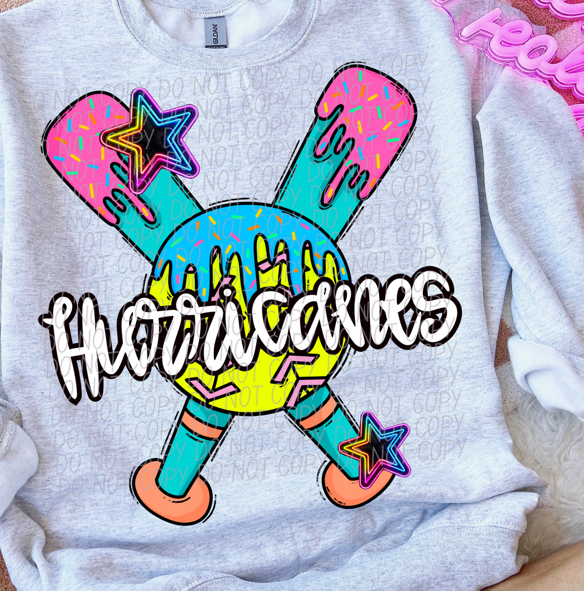 Dripping softball Hurricanes (CITY) DTF transfer