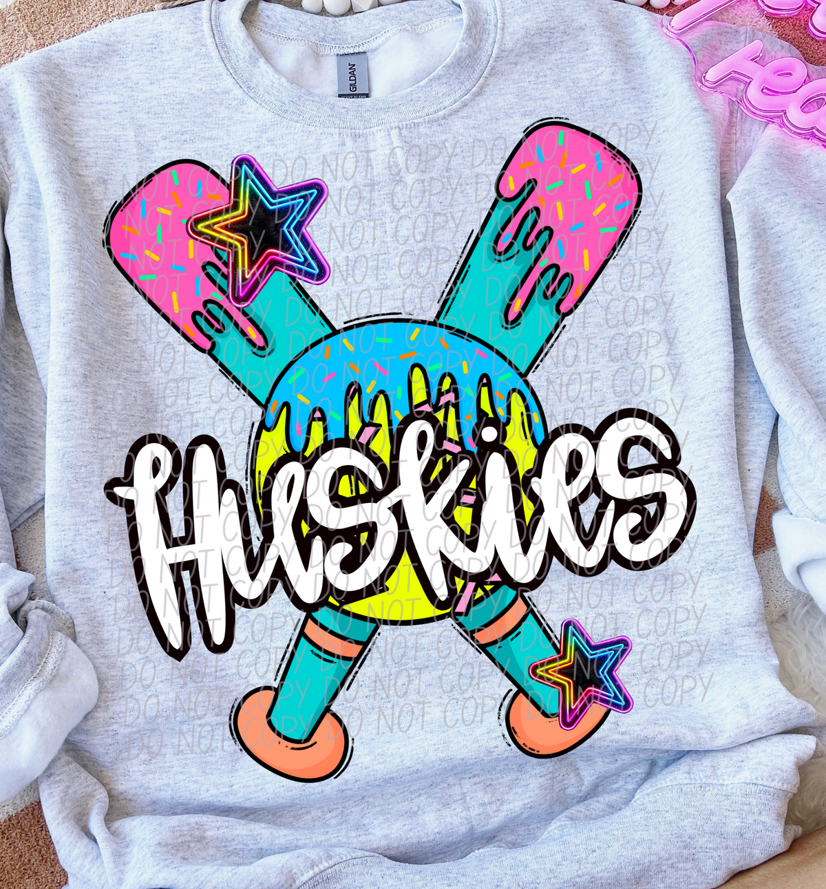 Dripping softball Huskies (CITY) DTF transfer