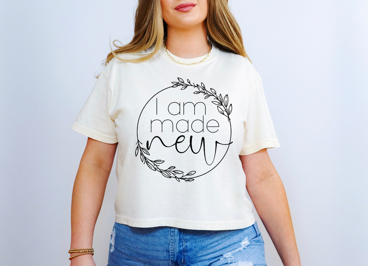 I Am Made New Circle BLACK 117155 DTF Transfer