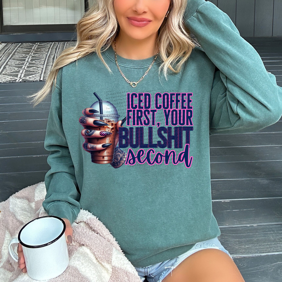 Iced Coffee First Your Bullshit Second 42040 DTF transfer