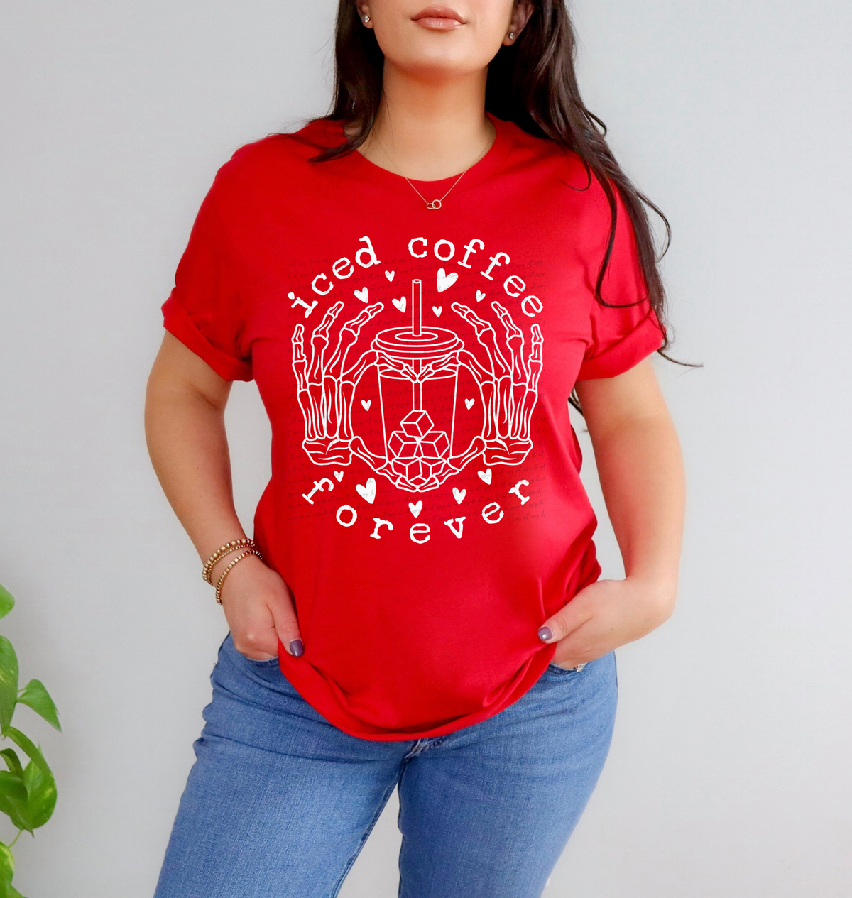 Iced Coffee Forever Skellie White 81518 DTF Transfer