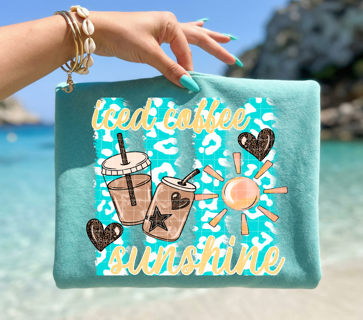 Iced coffee sunshine leopard (Linda) DTF Transfer