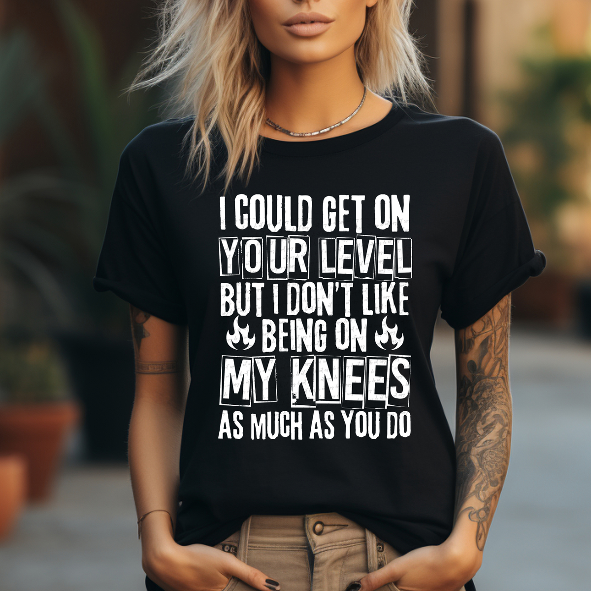 I Could Get On Your Level But I Don't Like Being On My Knees As Much As You Do - White 86048 DTF Transfer