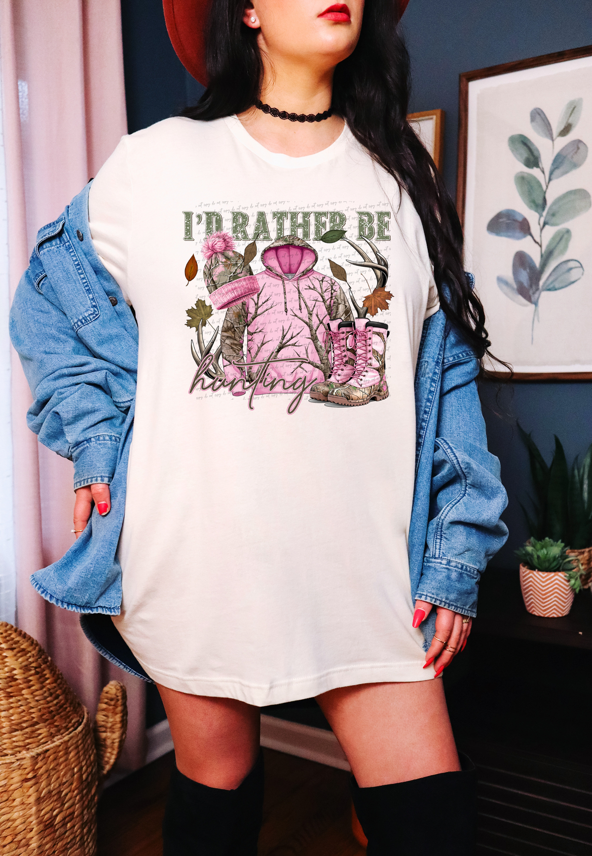 I'd Rather Be Hunting Pink 63137 DTF transfer