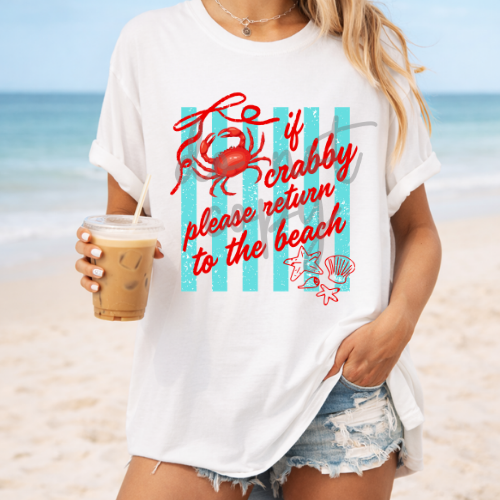 If crabby please return to the beach (Parker) DTF Transfer