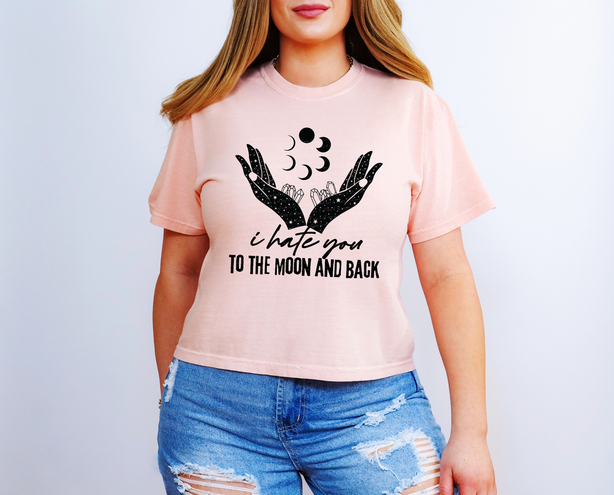 I Hate You To The Moon And Back Black 74585 DTF Transfer