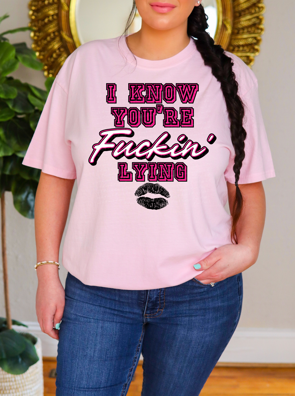 I Know You're Fuckin' Lying Pink 86051 DTF Transfer