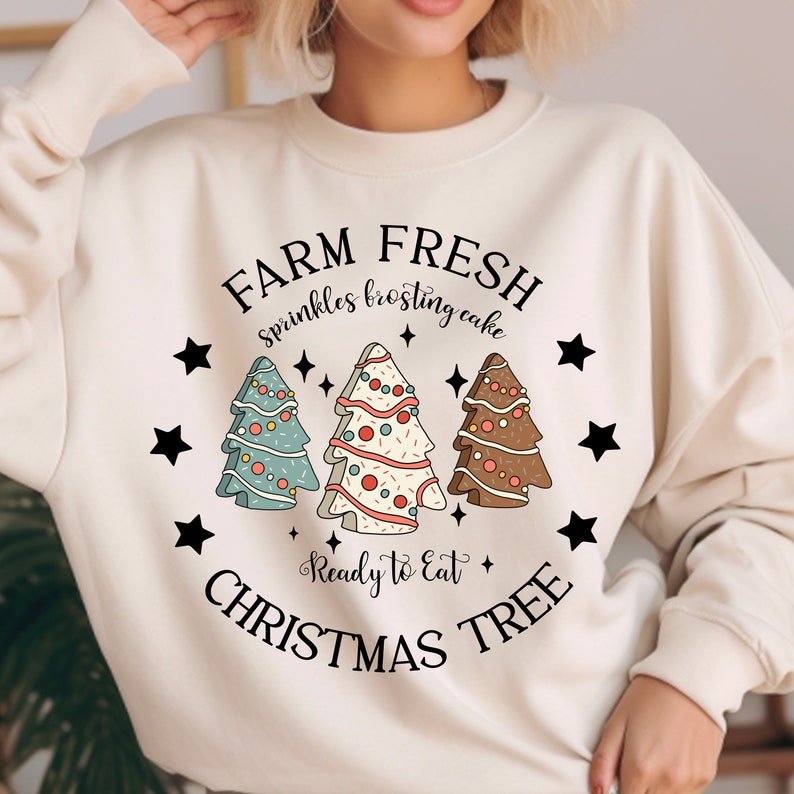 Farm fresh Christmas tree cakes 45096 DTF transfer