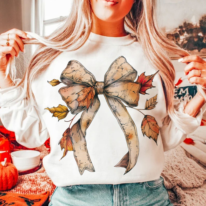 Fall bow with leaves 68469 DTF transfer