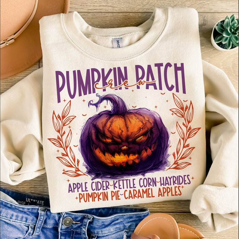 Pumpkin patch crew with pumpkin 68467 DTF transfer