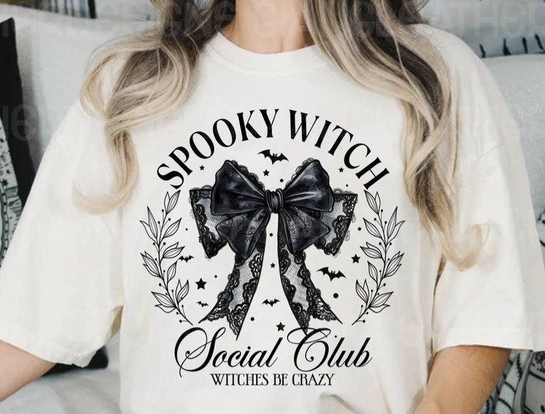 Spooky witch social club BLACK BOW 45092 DTF transfer
