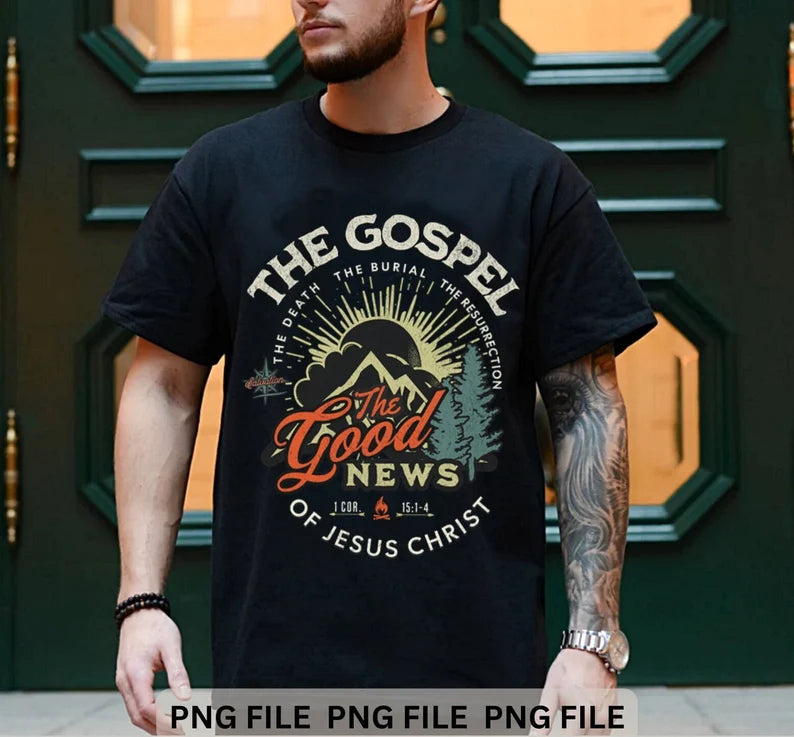 The gospel of Jesus Christ white font 67140 DTF transfer