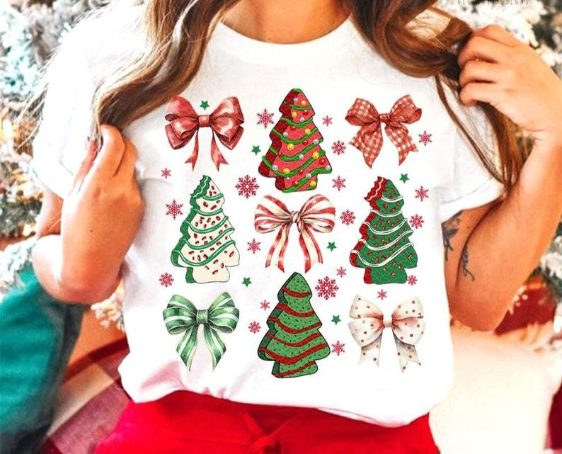 Christmas Cake Bow Grid 69711 DTF transfer