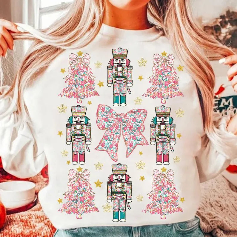 Coquette nutcracker and tree collage 65898 DTF transfer