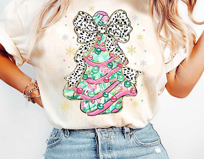 Christmas Tree Cake Bow 69722 DTF transfer