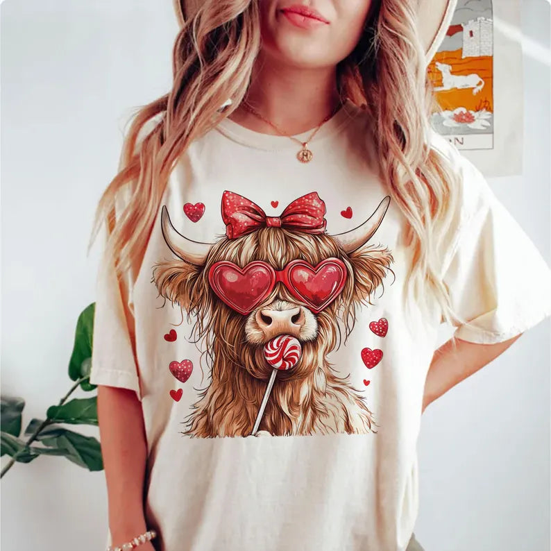 Valentine cow 80923 DTF transfer