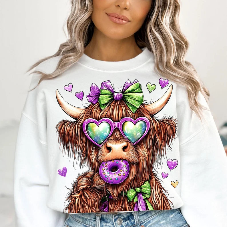 Mardi Gras cow 80943 DTF transfer