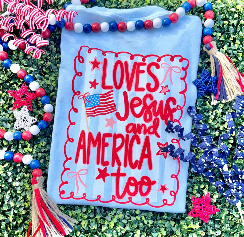 Loves Jesus and America too Sunday Special DTF transfer