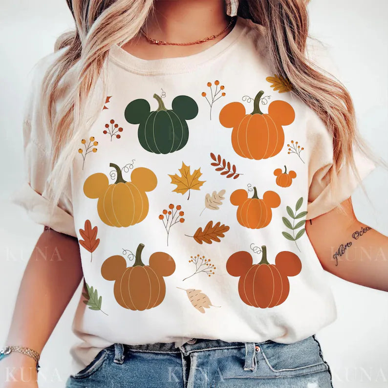 Mouse pumpkin collage DTF Transfer