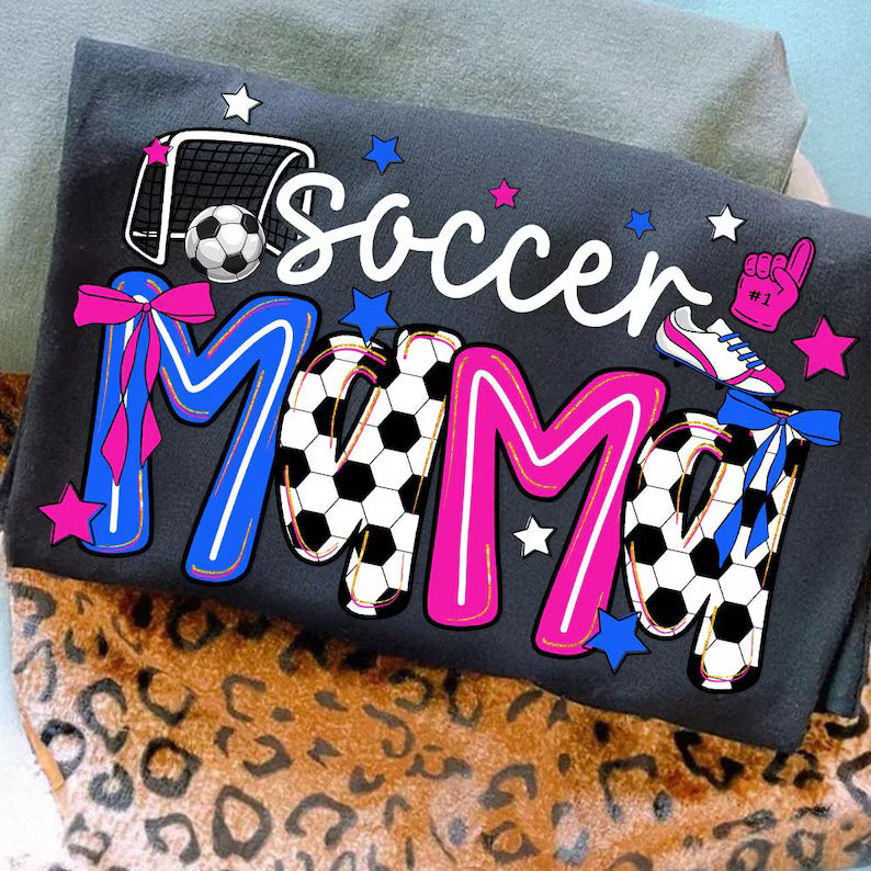 Soccer mama blue and pink DTF transfer