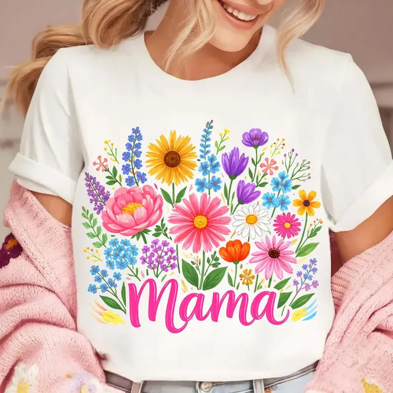 Mama wildflowers DTF transfer